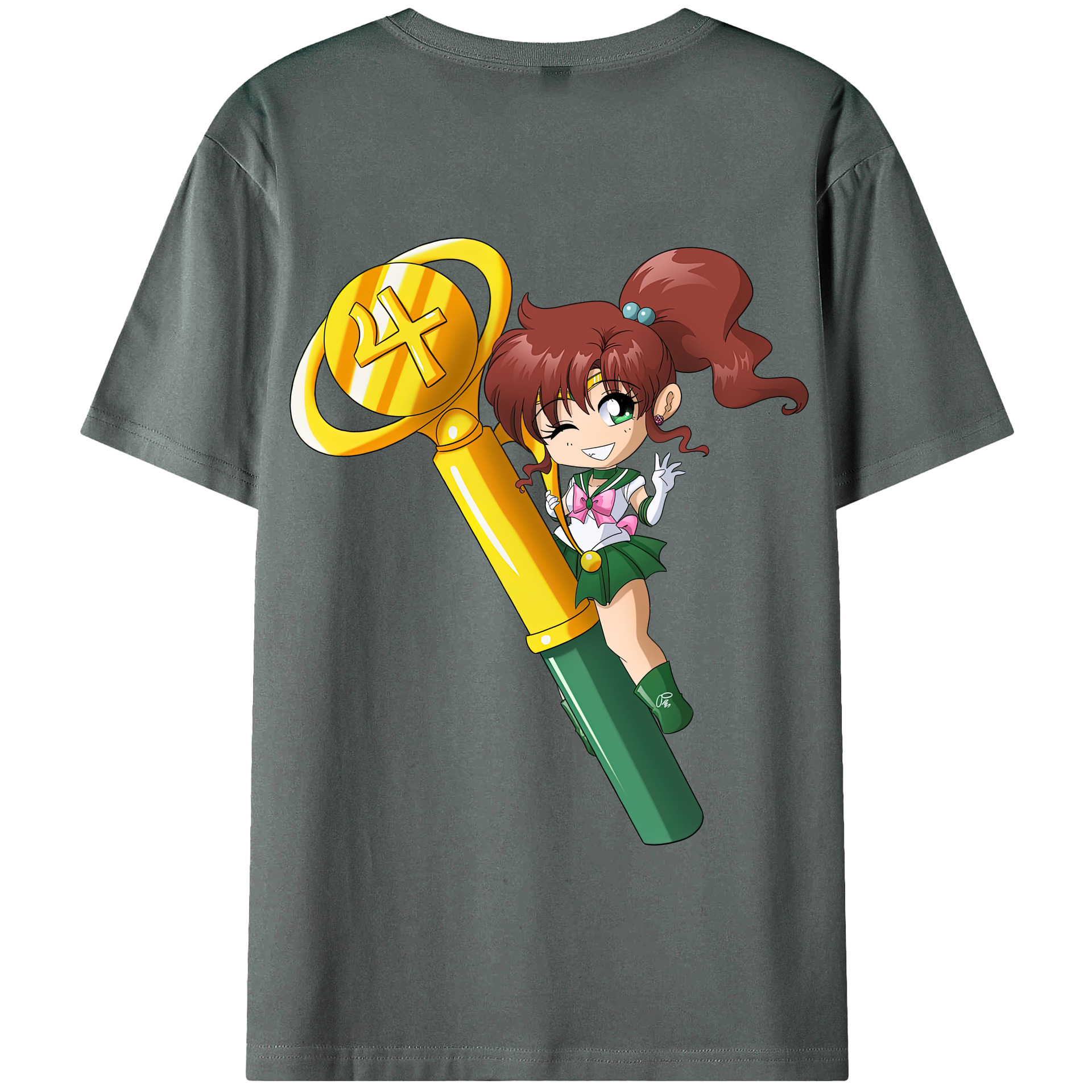 （画像用） 美少女戦士セーラームーン 木野 まこと きの まこと Sailor Moon Kino Makoto （セーラージュピター；Sailor Jupiter） 綿100％半袖Tシャツ（背面プリント）